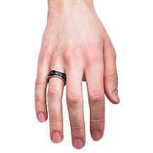 Dante Stainless Steel Men's Chevron Spinner Ring