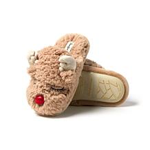 Dearfoams Kid's Holiday Novelty Reindeer Scuff Slipper