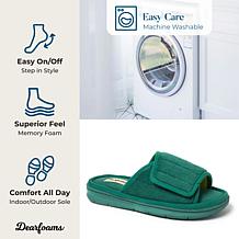 Dearfoams Women's Adjustable Indoor/Outdoor Terry Slide Slipper