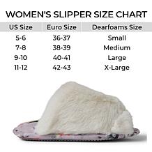 Dearfoams Women's Louise Furry Cross Band Slide with Eye Mask