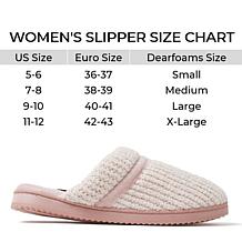 Dearfoams Women's Memory Foam Chenille Scuff Slippers - Serena
