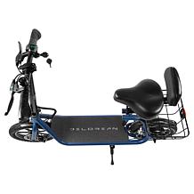 DeLorean 450W 36V Folding Seated E-Scooter w/Backrest & Accessories