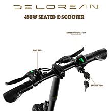 DeLorean 450W 36V Folding Seated E-Scooter w/Backrest & Accessories