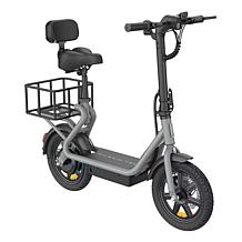 Delorean Folding Seated E-Scooter with Backrest, Basket, Bike Lock ...