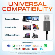 Delton 10E USB Wired Computer Earbuds w/ Mic for Laptops/PC