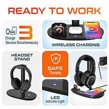 Delton 15W Wireless Fast-Charging Headset Stand and D101 Headset