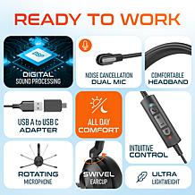 Delton 30Y Wired Mono Computer Headset with Dual Noise Canceling Mics