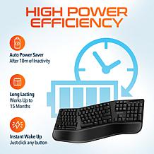 Delton KB200 Ergonomic 24G Wireless Keyboard for PC Laptop