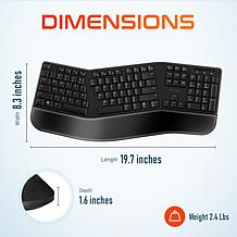 Delton KB200 Ergonomic Wireless Keyboard with S12 Vertical Mouse