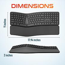 Delton KB250 Wireless Ergonomic Keyboard and Wrist Rest