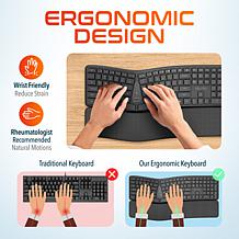 Delton KB250 Wireless Ergonomic Keyboard and Wrist Rest