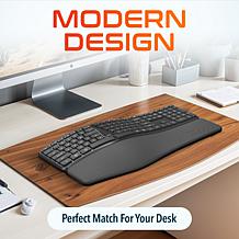 Delton KB250 Wireless Rechargeable Ergonomic Keyboard and Wrist Rest