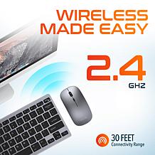 Delton KB35 Mini Computer Keyboard & Mouse Bundle for PC/Laptop