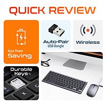 Delton KB35 Mini Computer Keyboard & Mouse Bundle for PC/Laptop