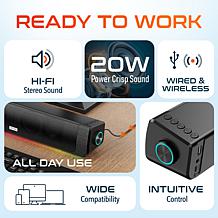 Delton SB200 Bluetooth Dual-Powered Hi-Fi Computer Soundbar