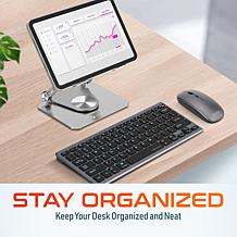 Delton SW60 Tablet Stand, N35 Small Wireless Keyboard and Mouse Bundle