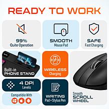 Delton Wireless Charger + Digital Notepad Mouse Pad w/ Wireless Mouse