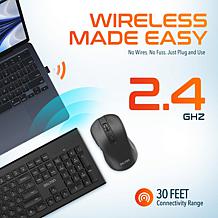 Delton Wireless Keyboard and Mouse 2.4Ghz Auto Pair USB Dongle