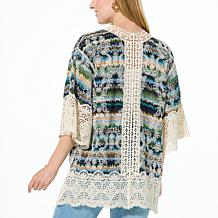 Democracy Embroidered Crochet-Trim Topper