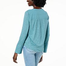 Democracy Mixed Media Long Sleeve Top