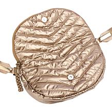 Denise Austin Chevron Quilted Crescent Crossbody Bag