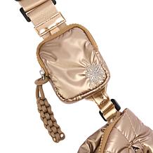 Denise Austin Chevron Quilted Crescent Crossbody Bag