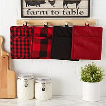 Design Imports 4-piece Assorted Check Potholder Set