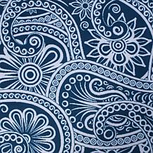 Design Imports 60" Blue Paisley Print Round Tablecloth with Zipper