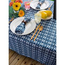 Design Imports 60" x 120" IKAT Outdoor Tablecloth with Zipper