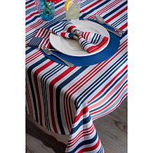 Design Imports 60" x 120" Patriotic Stripe Outdoor Tablecloth