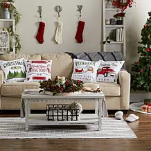 Design Imports Assorted Christmas Print Pillow Covers 18x18 Set of 4