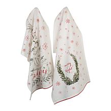 Design Imports Assorted Noel Printed Kitchen Towel Set of 2