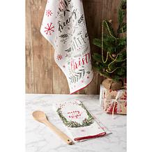 Design Imports Assorted Noel Printed Kitchen Towel Set of 2