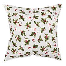 Design Imports Asst Holly Print/Stripe Pillow Covers - Set of 4