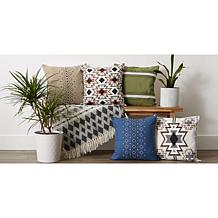 Design Imports Aztec Print Pillow Covers 18x18 Set of 4