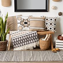 Design Imports Aztec Print Pillow Covers 18x18 Set of 4