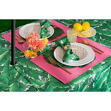 Design Imports Banana Leaf Outdoor Tablecloth with Zipper 60" x 84"