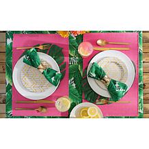 Design Imports Banana Leaf Print Outdoor Napkin Set of 6