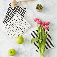 Design Imports Black and White Swedish Dishcloths 3-pack