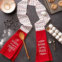 Design Imports Christmas Baking Kitchen Towel Scarf