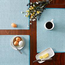 Design Imports Eco-Friendly Chambray Fine Ribbed Placemats - Set of 6