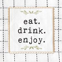 Design Imports Farm to Table Embellished Kitchen Towel Set of 4