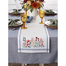 Design Imports Flower Garden Embellished Table Runner - 14" x 72"