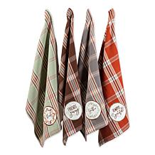 Design Imports Gathered Together Embellished Kitchen Towel Set of 4