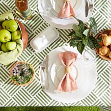 Design Imports Grid Vinyl Tablecloth - 70" Round