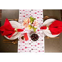 Design Imports Hearts and Arrow Print Table Runner - 14" x 72" 
