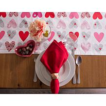 Design Imports Hearts Collage Print Table Runner - 14" x 108"