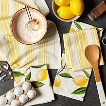 Design Imports Lemon Bliss Kitchen Towel Set of 4