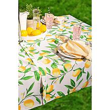 Design Imports Lemon Bliss Outdoor Tablecloth w/Zipper - 60" x 84"