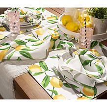 Design Imports Lemon Bliss Print Outdoor Napkin Set of 6